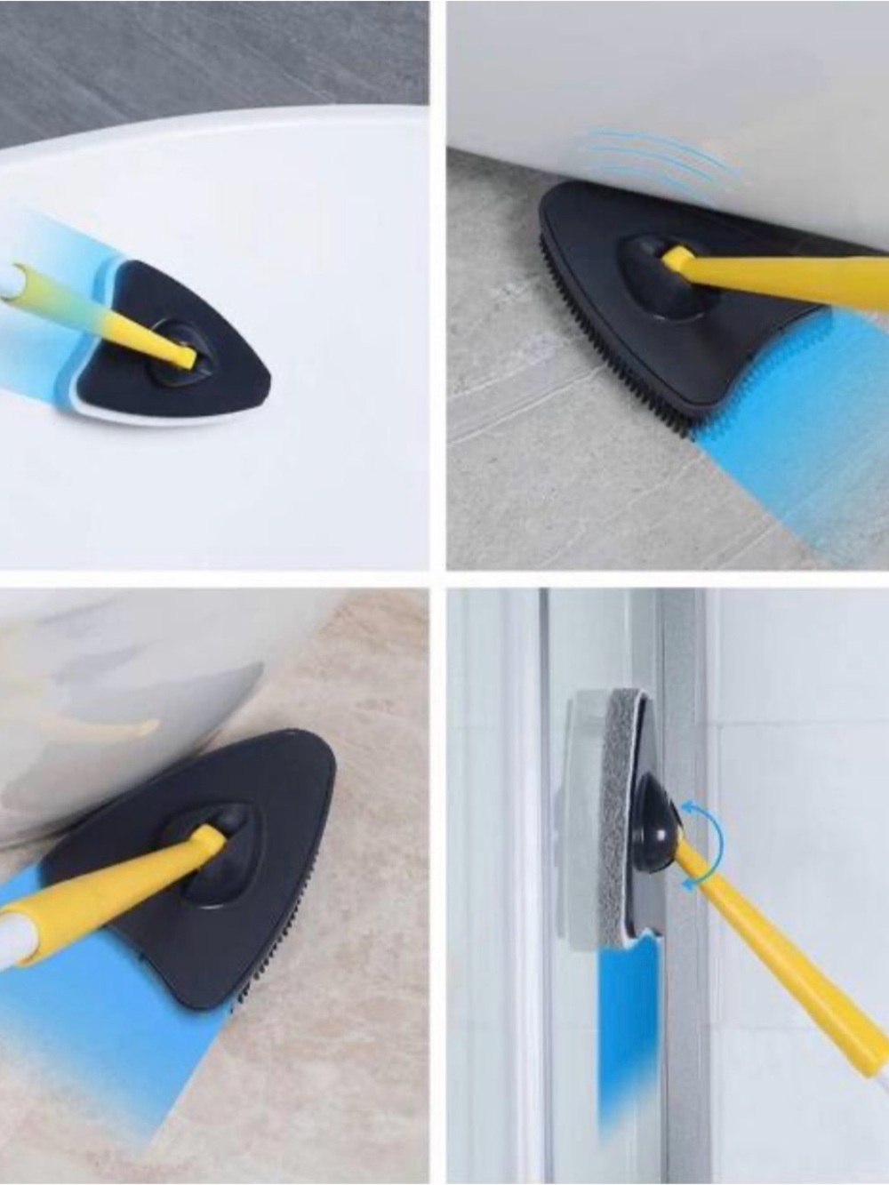 Multi-Surface Corner Cleaning Brush with Yellow Handle